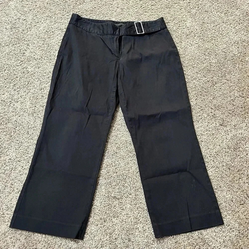 Express Womens Pants Black‎ Low Rise Buckle Size 6 M Editor Oldskool Boot Grunge